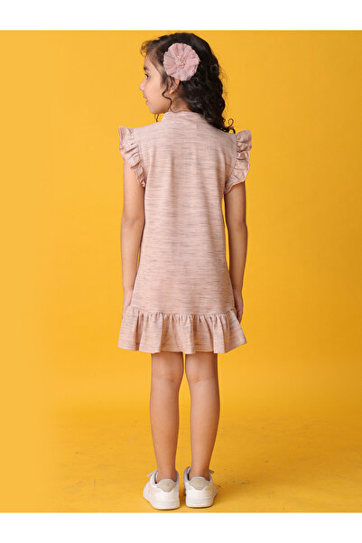 Anthrilo By Styli Textured Ruffled Sleeve Mini Dress