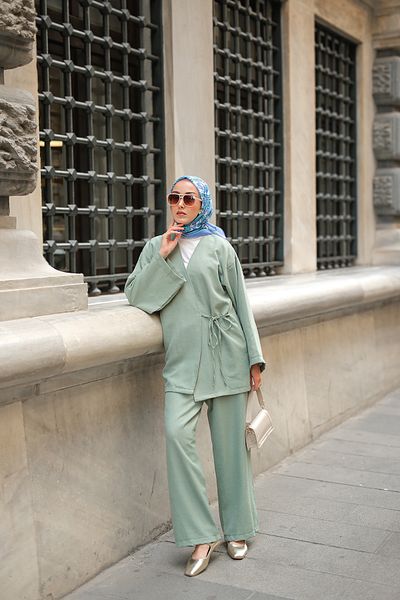LOCCO Women's Double Breasted Collar Suit Mint Green