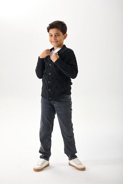 Nisrakids Boy's Knitwear Cardigan - Buttoned and Relaxed Fit