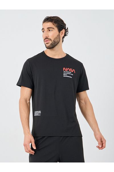 Styli NASA Slogan Print Short Sleeve T-Shirt and Shorts Set
