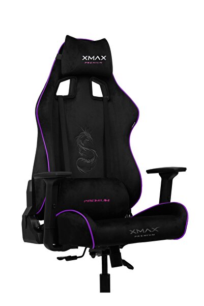 XMAX / Rio Plus Balerion Terletmez Kadife Kumaş Siyah Gaming Oyuncu Koltuğu / 120 Kg Taşır