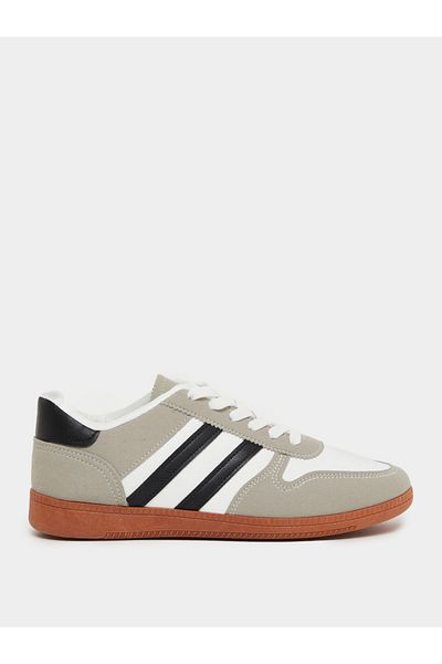 Styli Striped Panelled Lace Up Sneakers