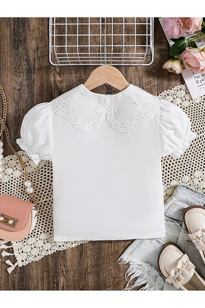 Take Two By Styli Broderie Peter Pan Collar Shirt