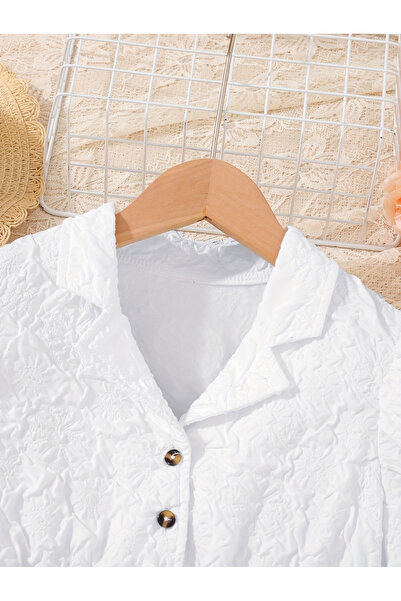 Take Two By Styli Textured Puff Sleeves Belted Dress