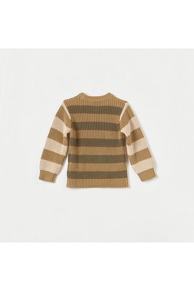 Juniors Colourblock Sweater with Crew Neck and Long Sleeves