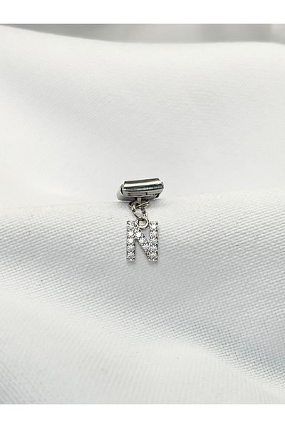 Sumen Butik Letter N Stone Dangle Italian Bracelet Charm, Charm