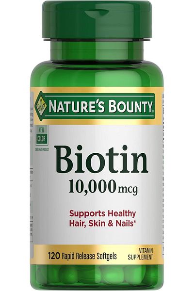 Nature's Bounty فيتامينات البيوتين للشعر والبشرة والأظافر، تدعم صحة الشعر والبشرة والأظافر، 10000 مجم