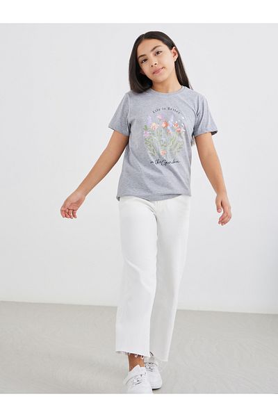 Styli Girls Graphic Print Short Sleeve T-Shirt
