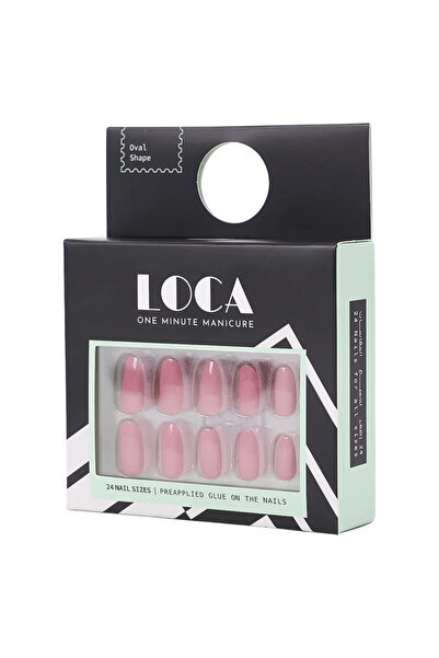 loça أظافر لوكا الاصطناعية بيضاوية الشكل وردية اللون مقاس M 30