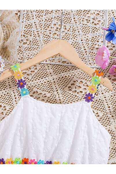 Take Two By Styli Schiffli Look Lace Flower Detail Cami Dress