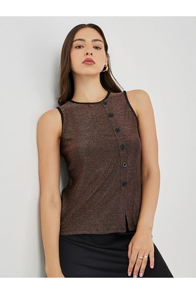 Styli Texture Sleeveless Knitted Top