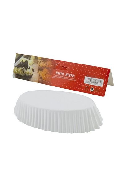gogiva Muffin Paper Set, Oval, White, 9.5x4.5x3.9 cm, 75 pcs