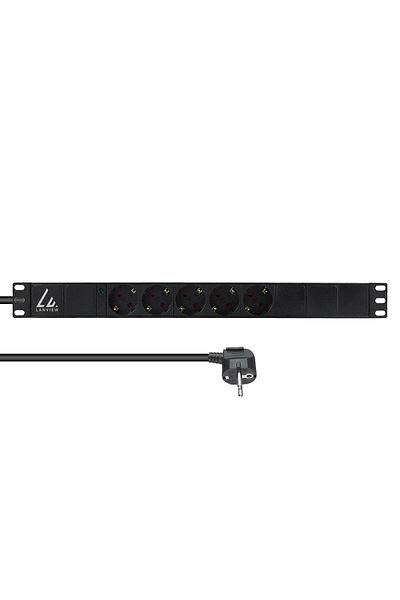 3M Prelungitor Lanview 19" 1U 10A cu 5 prize Schuko tip F, pentru rack, LVR-3MSCH-LIC-SCH5