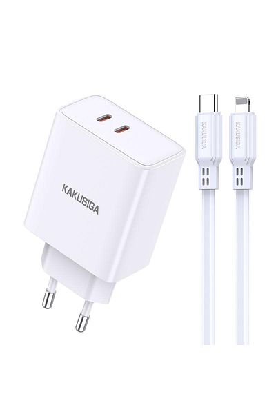 REDz Accessories KSC-923 Adapter Pack with 1M Lightning Cable, iPhone Compatible, 40W Power, White