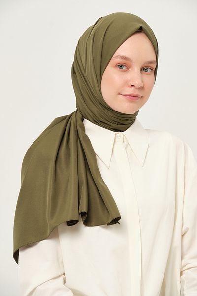 Madame Polo Plain Twil Shawl Khaki Non-Slip Wrinkle-Free Fabric