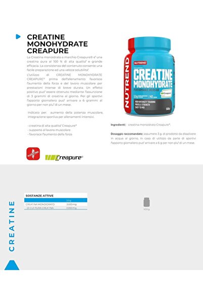 Nutrend Creatine Creapure Unflavored 500 gram