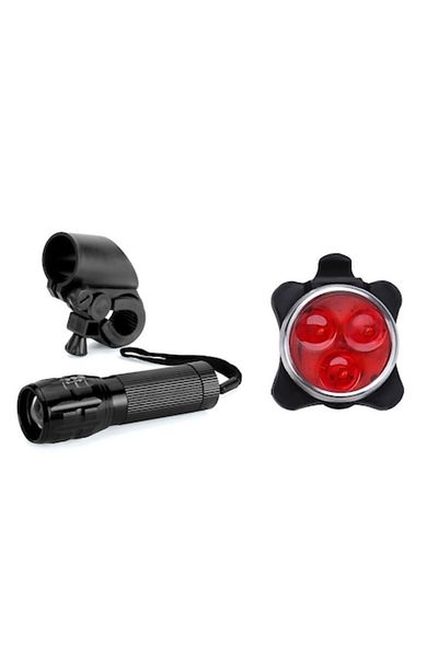 Carsons Set 2 Pieces: Front Zoom Light + Rear LED Stop Light, USB Rechargeable