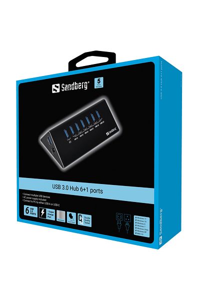 Sandberg Hub USB 3.0 6 + 1 port (133-82)