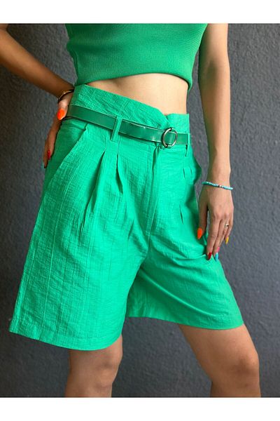 Gönülden Tasarım Green Belt Women's Shorts Size S