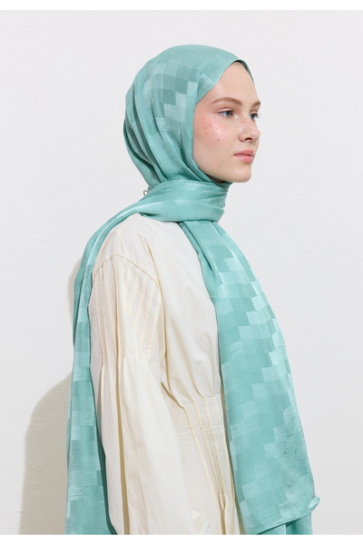 Freshscarfs Nori Silky Jacquard Shawl Sea Foam