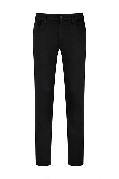 Hatemoğlu Black Slim Fit Cotton 5 Pocket Canvas Trousers