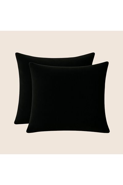Harnicuta Set of 2 Royal Black Velvet Decorative Pillows 50x50 Cm, Pdp0311_50x50