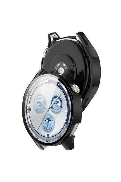 REDz Accessories Glass Cover Case, Huawei Watch GT5 (46MM), Screen Protector and Shockproof, Black