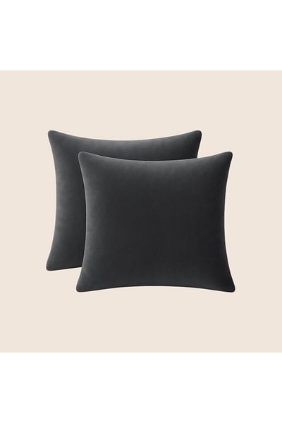Harnicuta Set of 2 Grey Velvet Decorative Pillows 70x70 Cm, Pdp0317_70x70