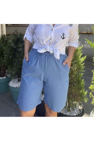 DenizEge Cotton Shorts Blue