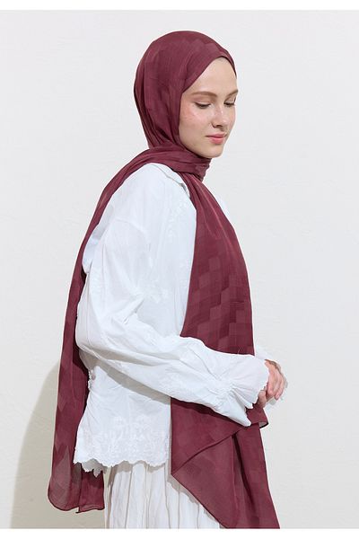 Freshscarfs Nori Silky Jacquard Shawl Vintage Rose