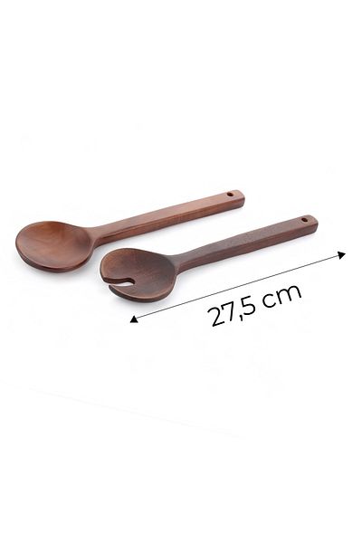 Kitchen Life Scandinavia Set of 2 Acacia Serving Spoon and Serving Fork - Salad Serving Set