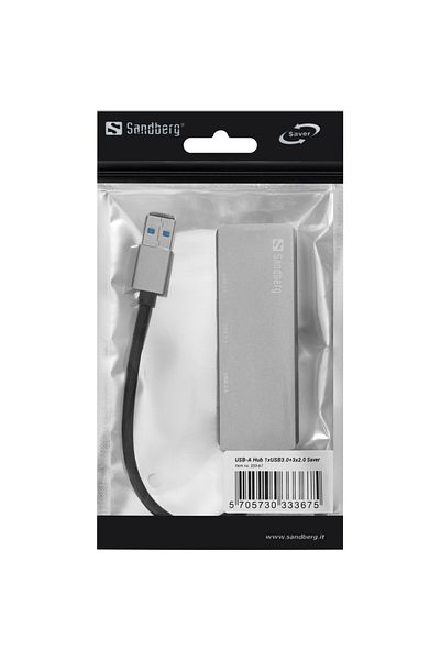 Sandberg Hub USB-A 1xUSB3.0+3x2.0 SAVER, 333-67
