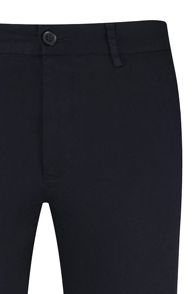 Hatemoğlu Navy Blue Relaxed Cut Cotton Canvas Trousers with Side Pockets