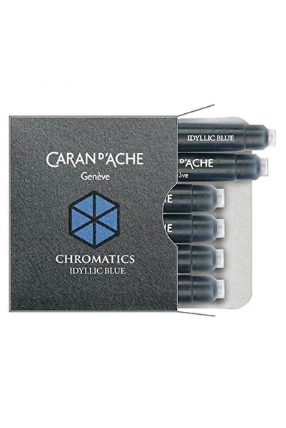 Caran d'Ache Мастилени патрони Idyllic Blue, Комплект от 6 броя, Caran d'Ache...