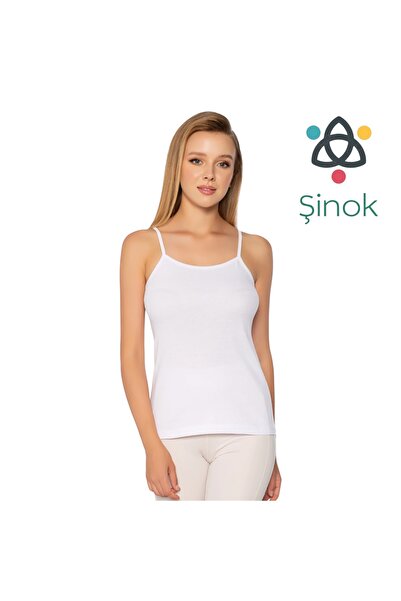 ŞİNOK Γυναικείο μπλουζάκι με λουράκια από κορδόνι, με ίσιο στρίφωμα, μεγάλο μέγεθος