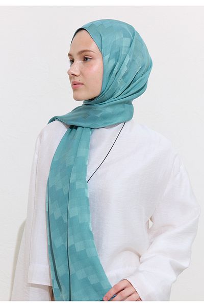 Freshscarfs Nori̇ Silk Jacquard Shal Indigo
