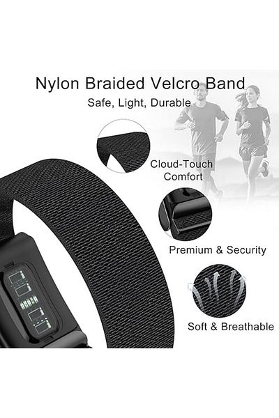 REDz Accessories Luxe Strap, Whoop Compatible, Sporty Look, Elastic Fabric, Black