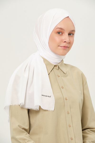 Madame Polo Plain Cheesecloth Shawl Thin Lightweight Summer Shawl Optical White