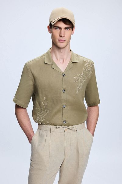 Hatemoğlu Gray Regular Fit Side Pocket Linen Trousers