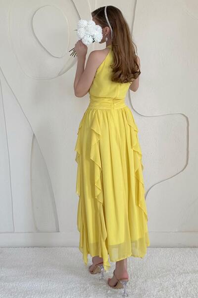 Elbee Fashion Woman Halter Yaka Astarlı Elbise