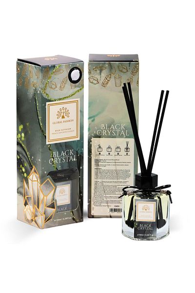 global fashion Luxury Reed Diffuser 100ml – French Essence, Long-Lasting Scent, Eco Home Decor Gift (Black Crystal)