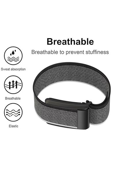 REDz Accessories Curea sport țesută, compatibilă cu Whoop, reglabilă, nailon elastic, gri și negru