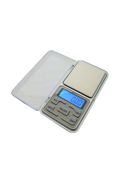 Depox IdeallStore® digital pocket scale, True Weight, LCD display, 12 cm, 500g maximum, silver