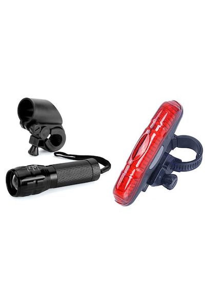 Carsons Set 2 bucati, Far zoom focus, stop lung 5 LED, 3 moduri luminare, negre