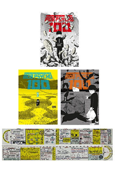 İthaki Yayınları Mob Psycho 1-2-3. Ciltler Manga Seti + Mat. Öğreten Cetvel