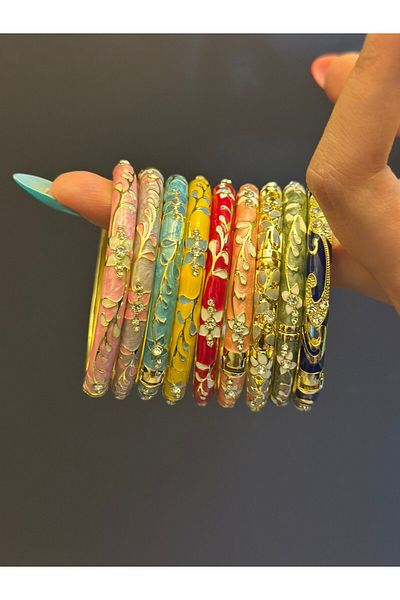 Gönülden Tasarım Steel Mineli Patterned Women's Handcuff Bracelet