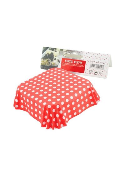 gogiva Muffin paper set, Squares, Red with white polka dots, 8x8x3 cm, 30 pcs