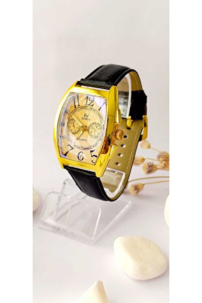 RSB Bijuteri ERKEK PİL'Lİ KOL SAATİ ALTIN KAPLAMA METAL