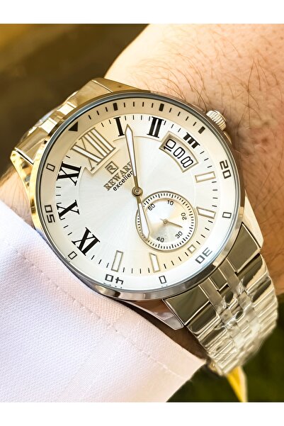 Reward Men's Wrist Watch Waterproof Silver Color Steel Cord with 24 Months Warranty