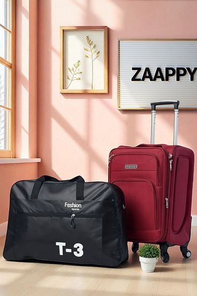 ZAAPPY حقيبة سفر ناعمة مقاس 20 بوصة (7-10 كجم) خفيفة الوزن بحجم المقصورة - مجموعة حقيبة دافل T3 متينة